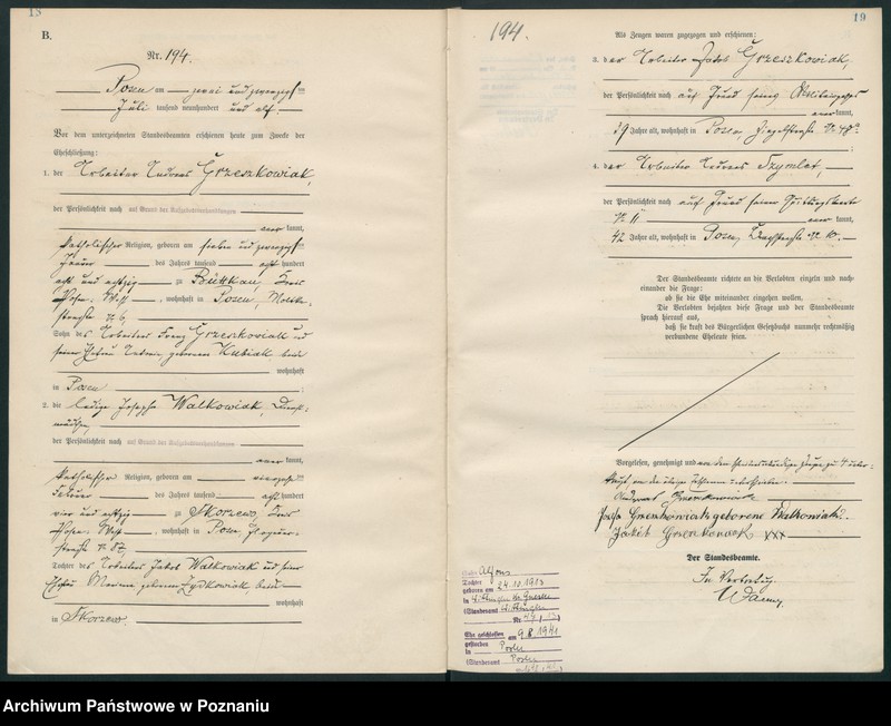 Obraz 12 z jednostki "Księga miejscowa małżeństw tom II [Rejestr główny małżeństw]"