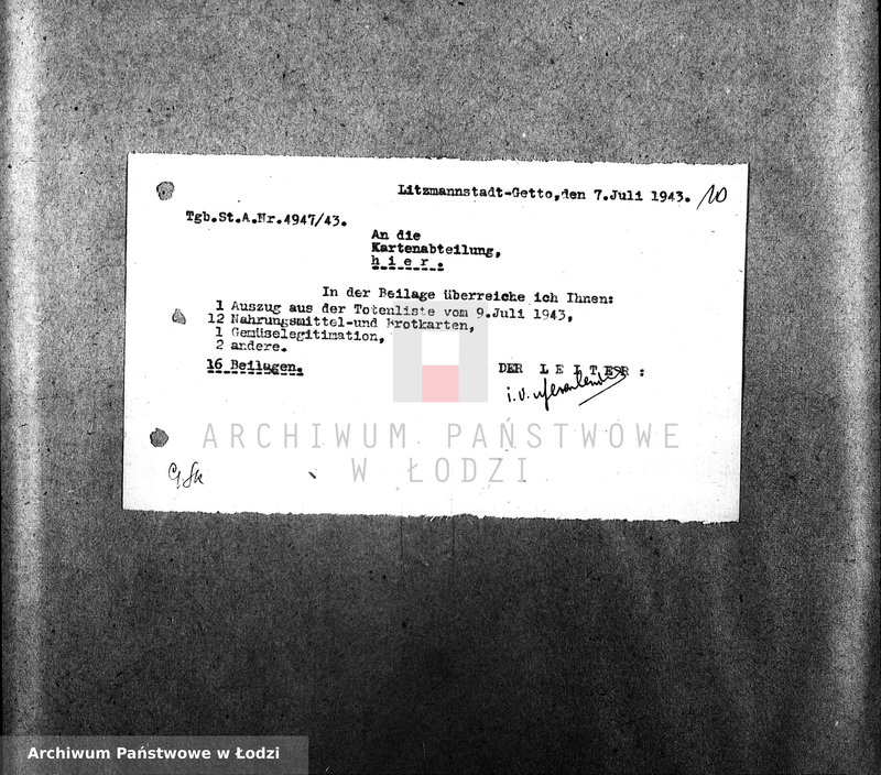 Obraz 13 z jednostki "[Korespondencja z Wydziałem Talonów, informacje o przesłanych talonach, informacje o konsumentach]"