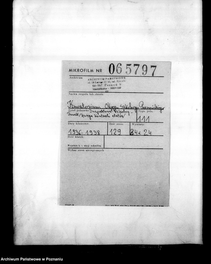 Obraz 2 z jednostki "Inspektorat Szkolny- Turek [księga kontroli etatów]"