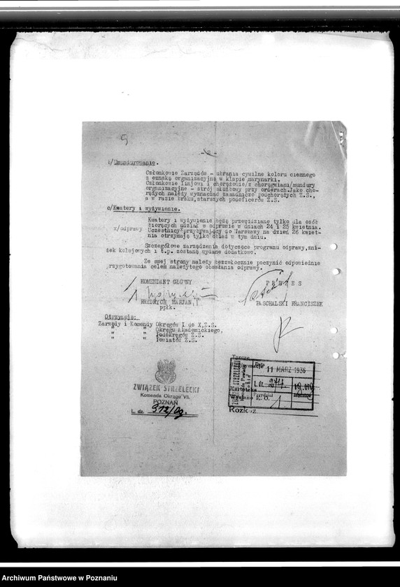 Obraz 10 z jednostki "Komunikaty i korespondencja Komendy Powiatowej Związku Strzeleckiego w Koninie z władzami nadrzędnymi - Komenda Okręgu. Komenda Główna w sprawach organizacyjnych i personalnych"