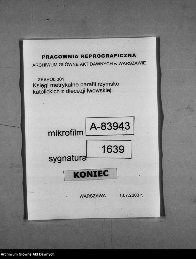 image.from.unit.number "Parafia: Jezierna. Dekanat: Złoczów. Księga metrykalna ślubów tylko dla wsi Seredyńce*."