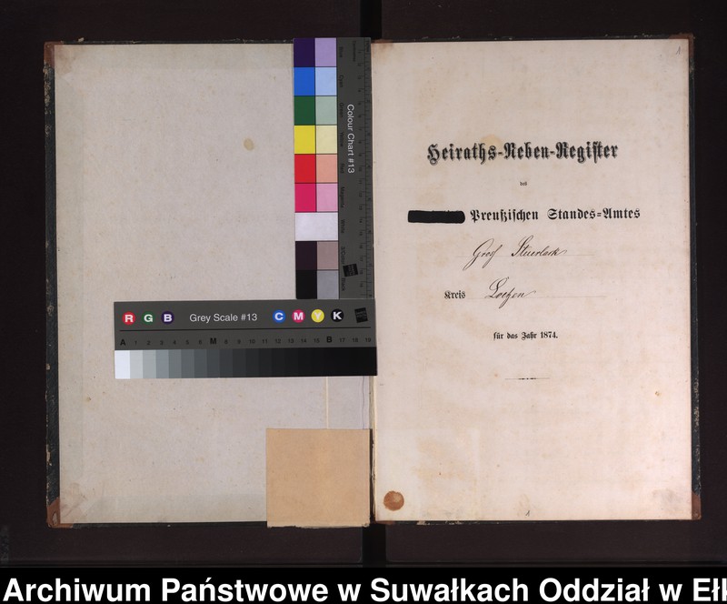 Obraz z jednostki "Heiraths-Neben-Register des Preussischen Standes-Amtes Gross Stüerlack Kreis Loetzen"