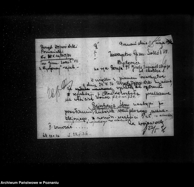 Obraz 10 z jednostki "/Towarzystwo Gimnastyczne Sokół VII Bydgoszcz /Zimne Wody i Małe Bartodzieje/ - rejestracja/"