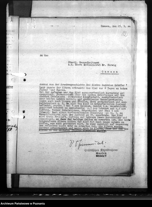 Obraz 17 z jednostki "Ermittelung der Säuglings - Sterbefälle"