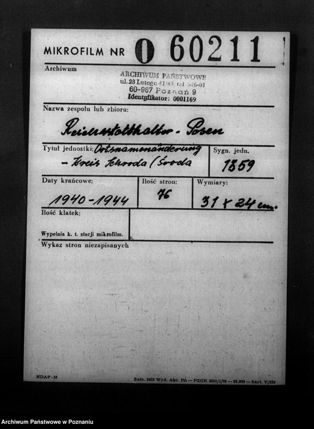 Obraz 2 z jednostki "Ortsnamenänderung - Kreis Schroda (Środa)"