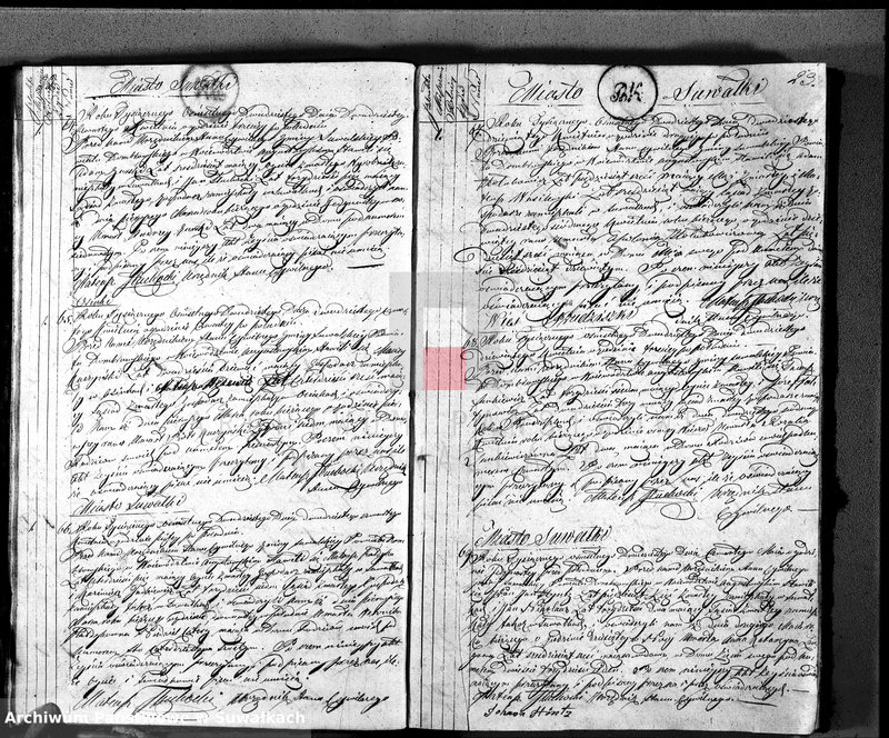 image.from.unit.number "Akta zejścia urzędnika stanu cywilnego gminy suwalskiey na rok 1820"