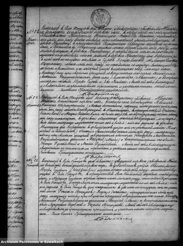 Obraz 13 z jednostki "Duplikat Kopciovskago Prichoda rodivšichsja brakosočetavšichsja i umeršich s 1881 goda"