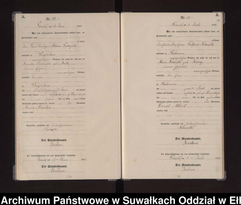 image.from.unit.number "Geburts-Neben-Register des Königlichen Preussischen Standes-Amtes Gneist Kreis Loetzen"