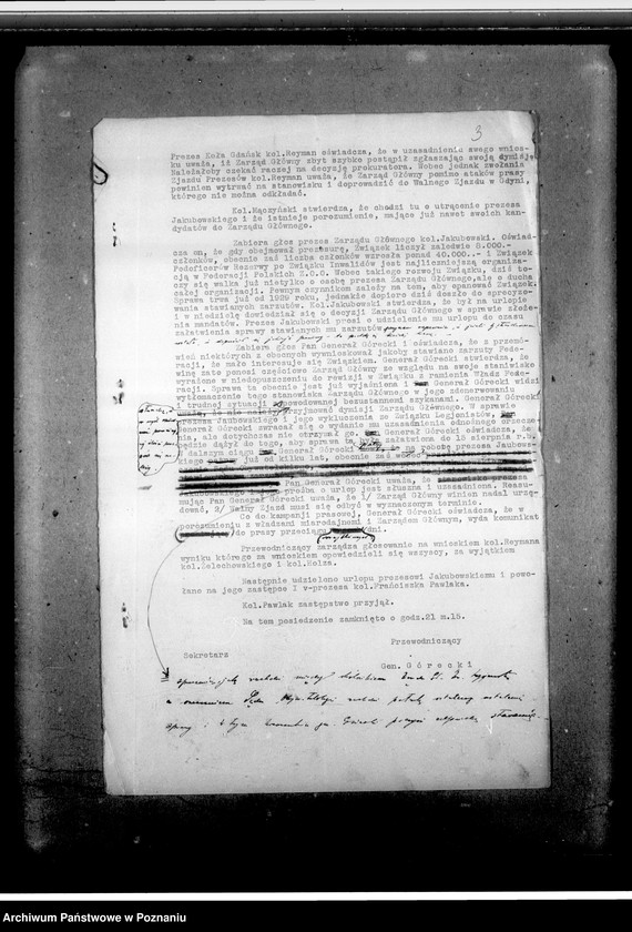 Obraz 7 z jednostki "Protokół ze zjazdu prezesów Okręgowych Związków Podoficerów Rezerwy RP w Warszawie"