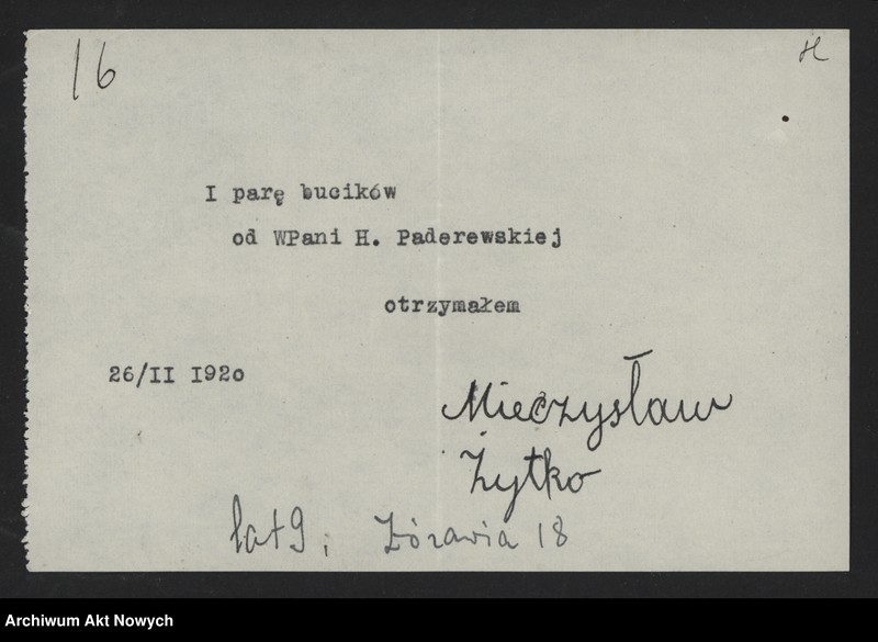 Obraz 18 z jednostki "Pokwitowania za otrzymane buty, palta, żywność"