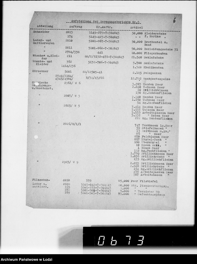 Obraz 10 z jednostki "Bewegungsberichte [Z realizacji zamówień wojskowych]"