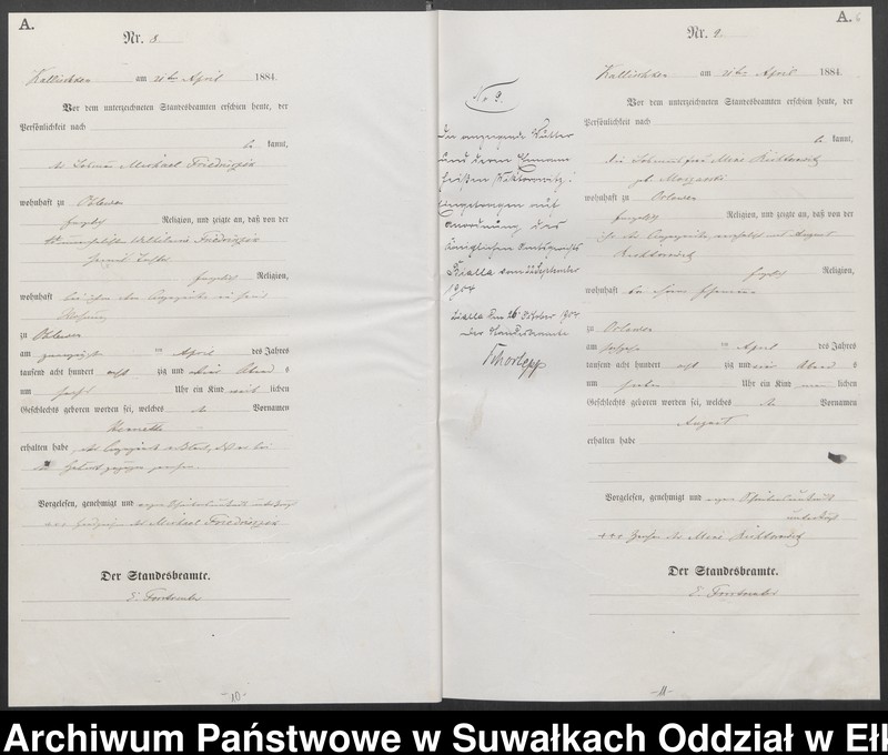 image.from.unit.number "Geburts-Haupt-Register des Königlichen Preussischen Standes-Amtes Kallischken Kreis Johannisburg"