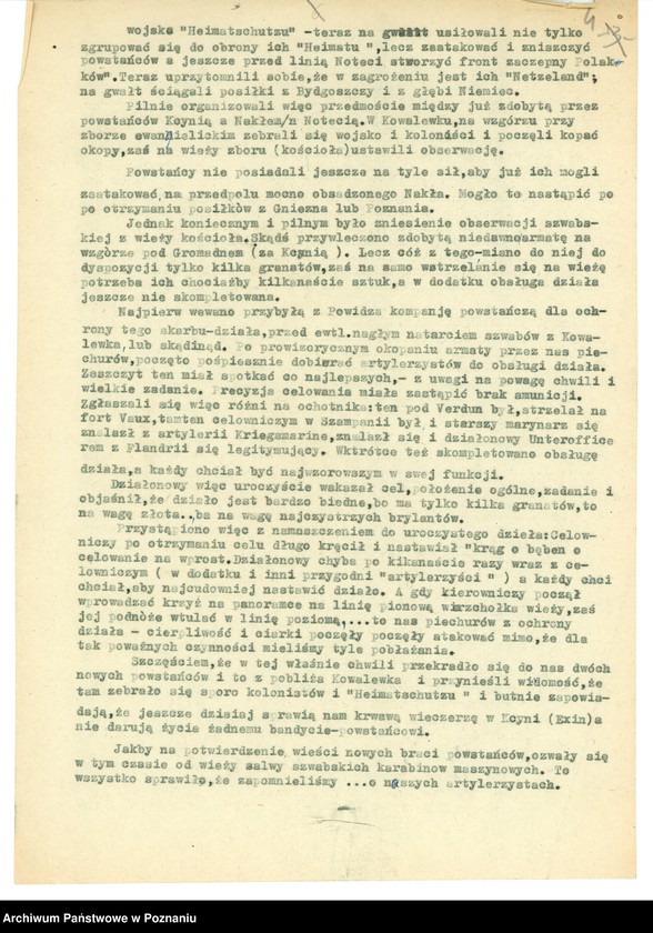 Obraz 14 z jednostki "Relacje i wspomnienia dotyczące powstania wielkopolskiego: 1. Powidz, powiat Gniezno, województwo poznańskie, 2. Przemęt, powiat Wolsztyn, województwo poznańskie."