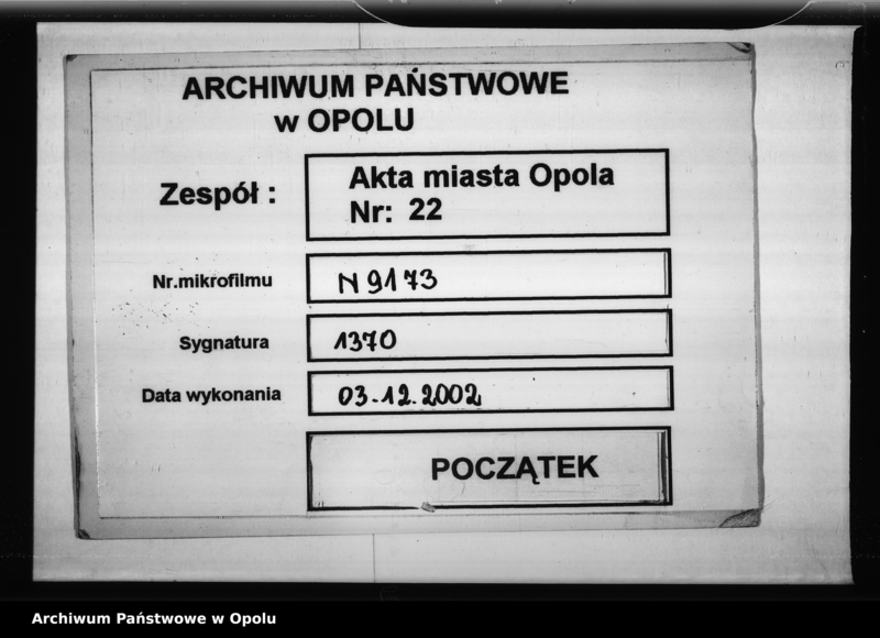 Obraz 1 z jednostki "Acta die bei der Stadt Oppeln dem Staate gehörenden [Garnisongebäude] so wie die Verwei[...] und die Miethe für die Hauptwacht Vol. I de anno 1821"