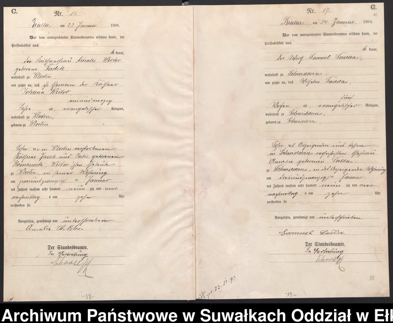 image.from.unit.number "Sterbe-Haupt-Register des Königlichen Preussischen Standes-Amtes Belzonzen Kreis Johannisburg"