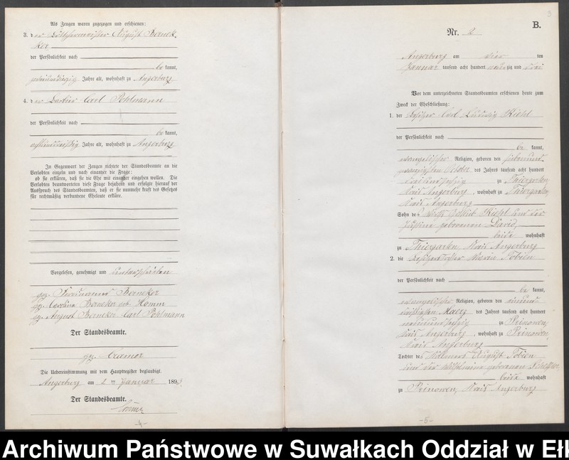 Obraz 6 z jednostki "Heiraths-Neben-Register des Preussischen Standes-Amtes Angerburg Kreis Angerburg"