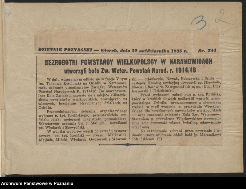 Obraz 4 z jednostki "Korespondencja [spis bezrobotnych członków Związku Powstańców Wielkopolskich."