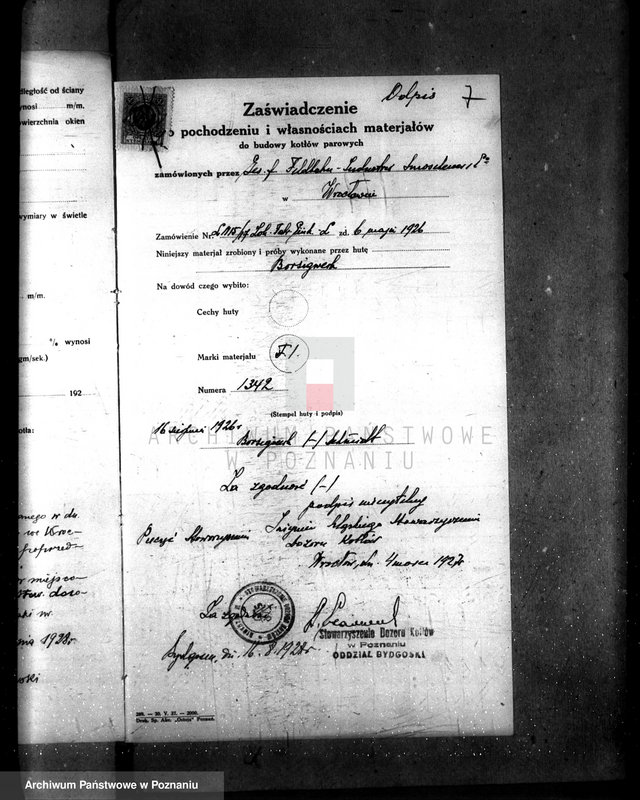 image.from.unit.number "Warsztaty firmy Smoschewor i Ska - Towarzystwo dla przemysłu kolejowego nr woj. kotła 6206"