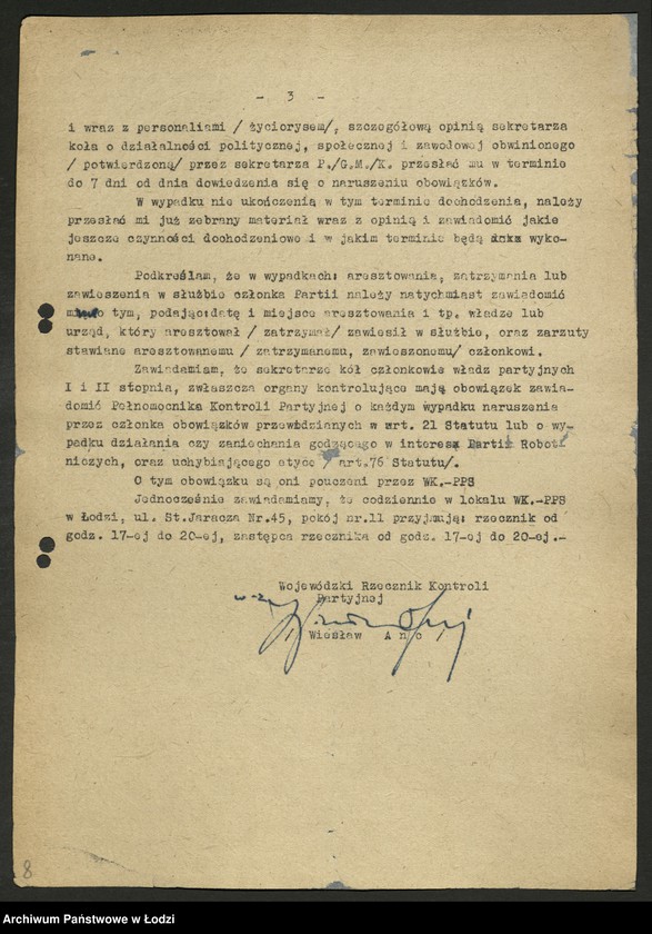 Obraz 7 z jednostki "Regulaminy Rzecznika oraz Komisji Kontroli Partyjnej i Sądu Partyjnego"