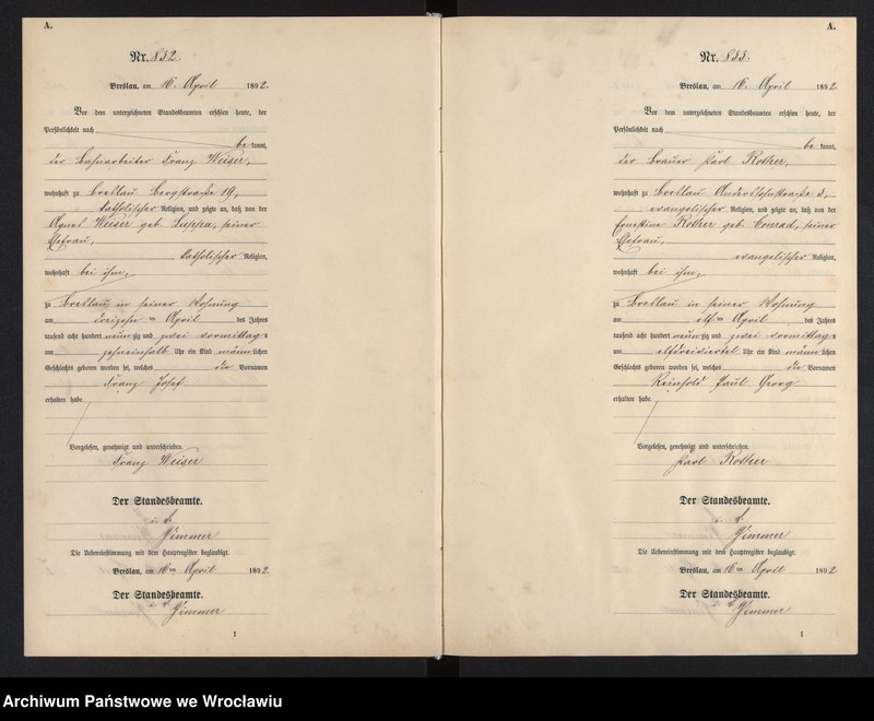 image.from.unit.number "Geburts-Neben-Register Breslau I 1892 Band 3"