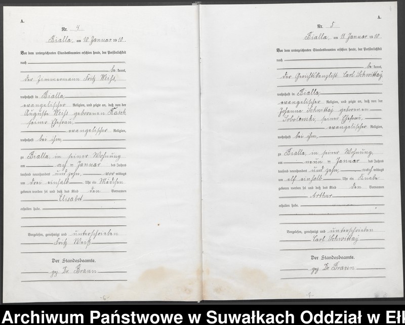 image.from.unit.number "[Geburts-Haupt-Register des Königlichen Preussischen Standes-Amtes Bialla Kreis Johannisburg]"