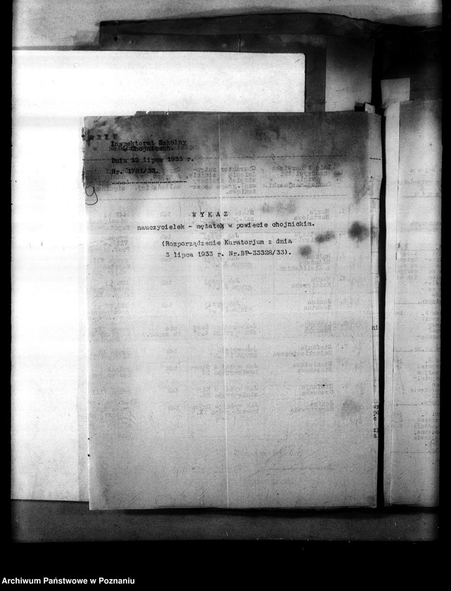 Obraz 13 z jednostki "[Nauczycielki mężatki - wykazy danych o zatrudnionych mężatkach w szkolnictwie]"