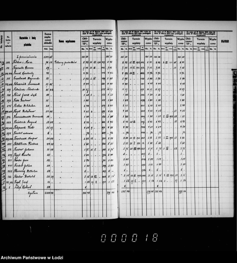 Obraz 16 z jednostki "Książka składek na budowę rzeźni bałuckiej"
