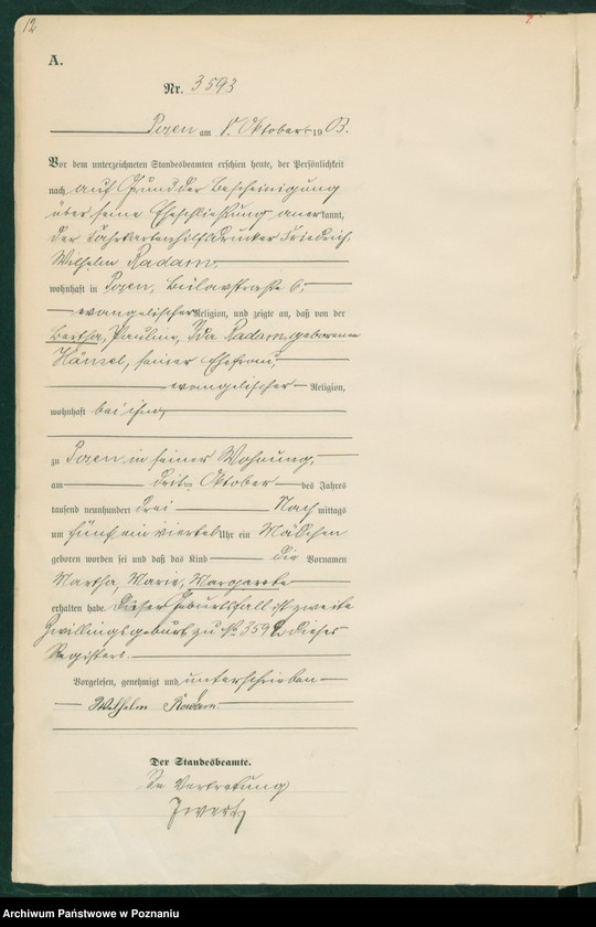 Obraz 13 z jednostki "Księga urodzeń tom VII"