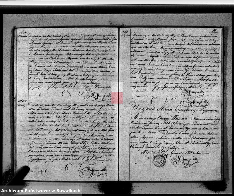 image.from.unit.number "Duplikat Akt Urodzonych, zmarłych i Zaślubionych Wyznania Mojżeszowego Okręgu Weysieie w roku 1850"
