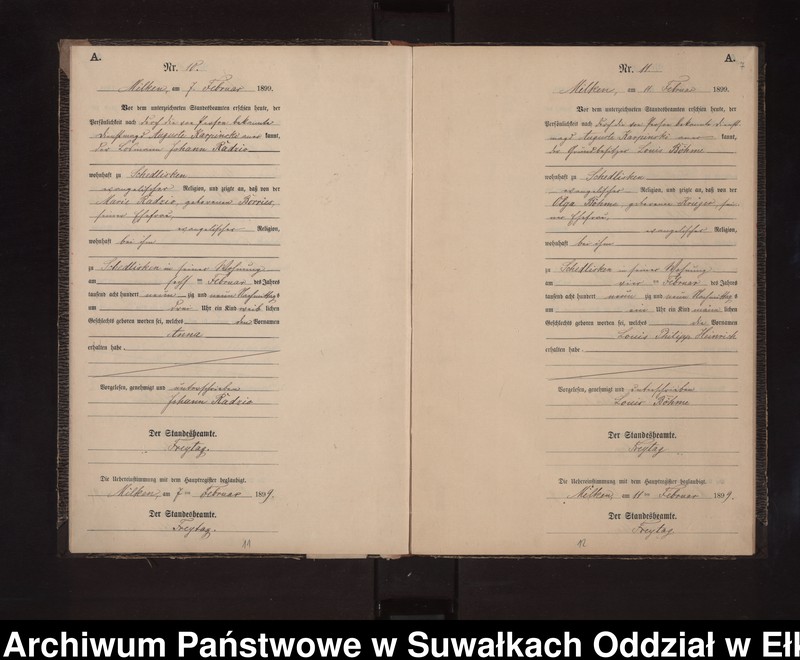 image.from.unit.number "Geburts-Neben-Register des Preussischen Standes-Amtes Stasswinnen Kreis Lötzen"