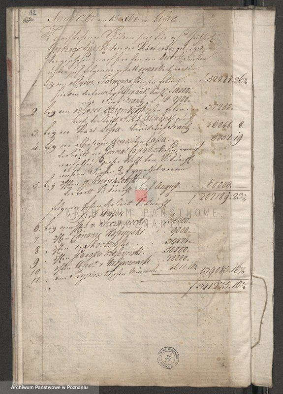 Obraz 14 z jednostki "Generalrechnung der Stadt Lissa; język niemiecki"