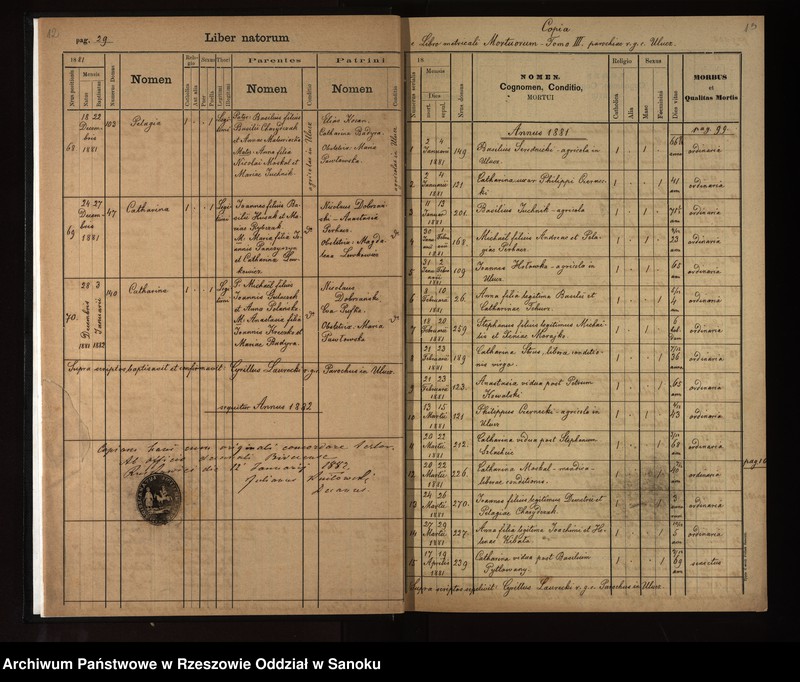 image.from.unit.number "Księga urodzeń, małżeństw, zgonów dla miejscowosci Ulucz, Horoszówka (Hroszówka)"