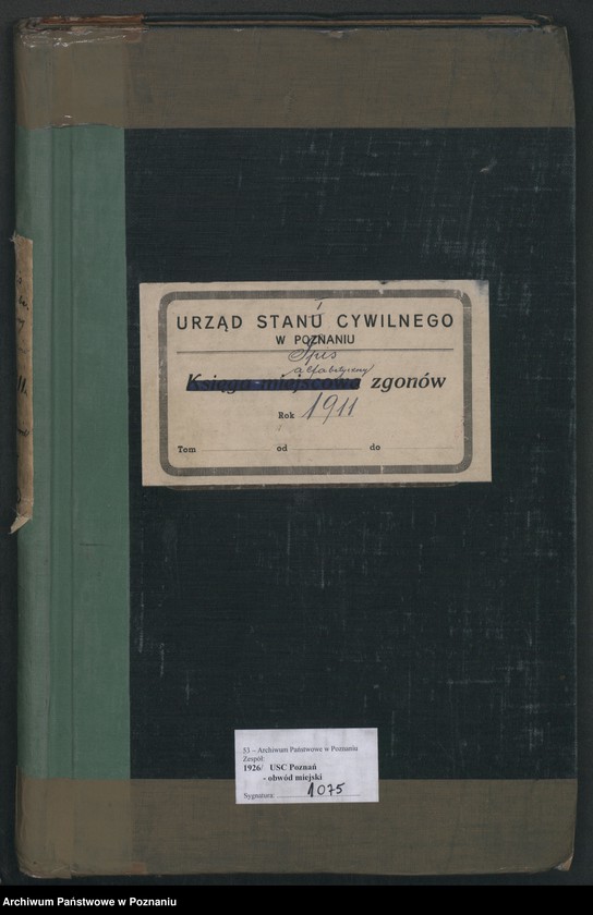 Obraz 1 z jednostki "Spis alfabetyczny zgonów za 1911"