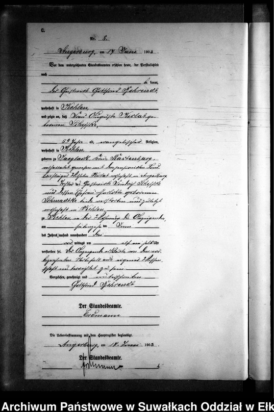 image.from.unit.number "Sterbe-Neben-Register des Preussischen Standes-Amtes Kehlen Kreis Angerburg"