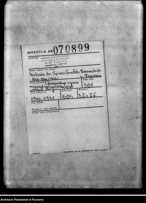 Obraz 2 z jednostki "Korespondencja w sprawie miejscowych Niemców, którzy zginęli w 1939 roku A - J"