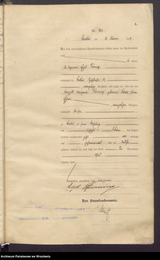 image.from.unit.number "Geburts-Haupt-Register Breslau IV 1910 Band 2"