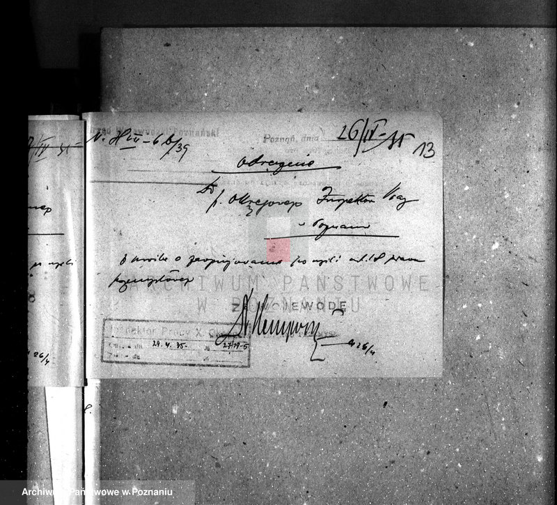 Obraz 17 z jednostki "Zatwierdzenie zakładu przemysłowego / Rozbudowa Rzeźni Miejskiej, - oddział konserw miejskich Zarząd Miejski w Kościanie"