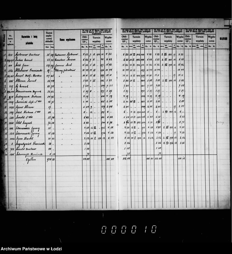 Obraz 8 z jednostki "Książka składek na budowę rzeźni bałuckiej"