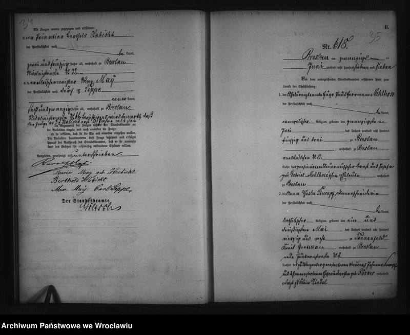 image.from.unit.number "Heiraths-Haupt-Register Breslau I 1877 Band 3"