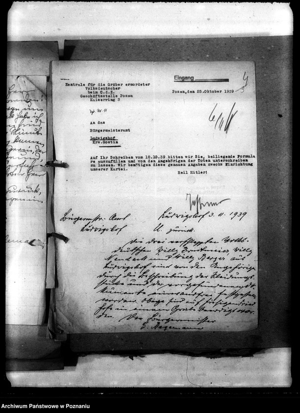 Obraz 8 z jednostki "Korespondencja w sprawie miejscowych Niemców, którzy zginęli w 1939 roku L - Z"