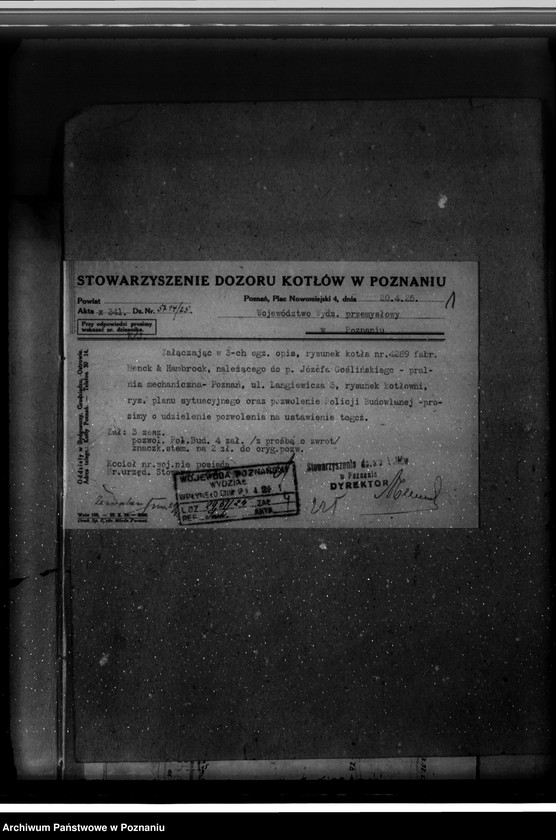 Obraz 5 z jednostki "Pralnia mechaniczna J. Goślińskiego w Poznaniu przy ul. Langiewicza 3 nr woj. 5803"