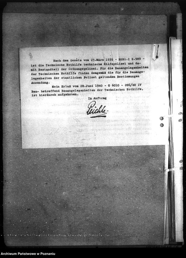 Obraz 15 z jednostki "Allgemeine Bauangelegenheiten der Polizei und Gandarmerie -, der Kriminalpolizei, Gestapo, des SD und SHD und der Technischen Nothilfe"