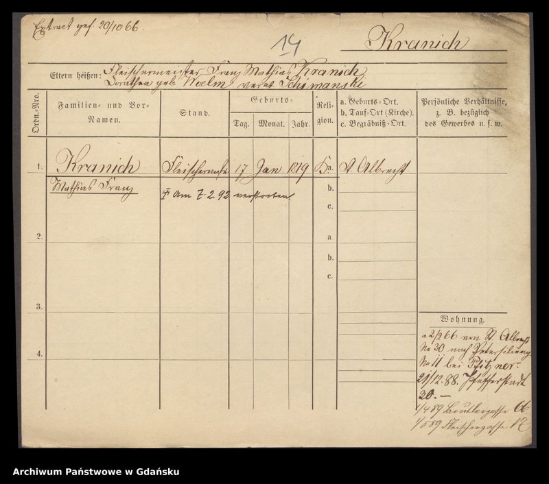 image.from.unit.number "Karty meldunkowe: Kranich - Kraski"