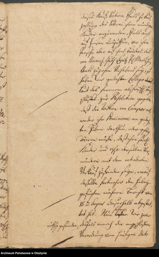 image.from.unit.number "In S. [Sachen] der verwittibten Lieutenantin Sophia Elisabeth von Campier. Den Verkauff ihrer 10 Adelichen Huben in Dietrichsdorff [Wietrzychowo] an den Christoph von Naguschewski"