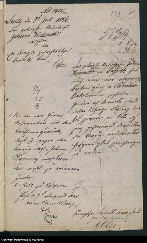 Obraz 16 z jednostki "A. betr. Johann Kosinski alias Grudowicz"