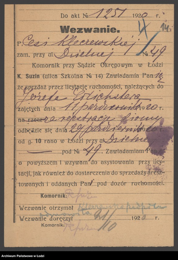 Obraz 16 z jednostki "Kon i Erlichster- sprzedaż przędzy"