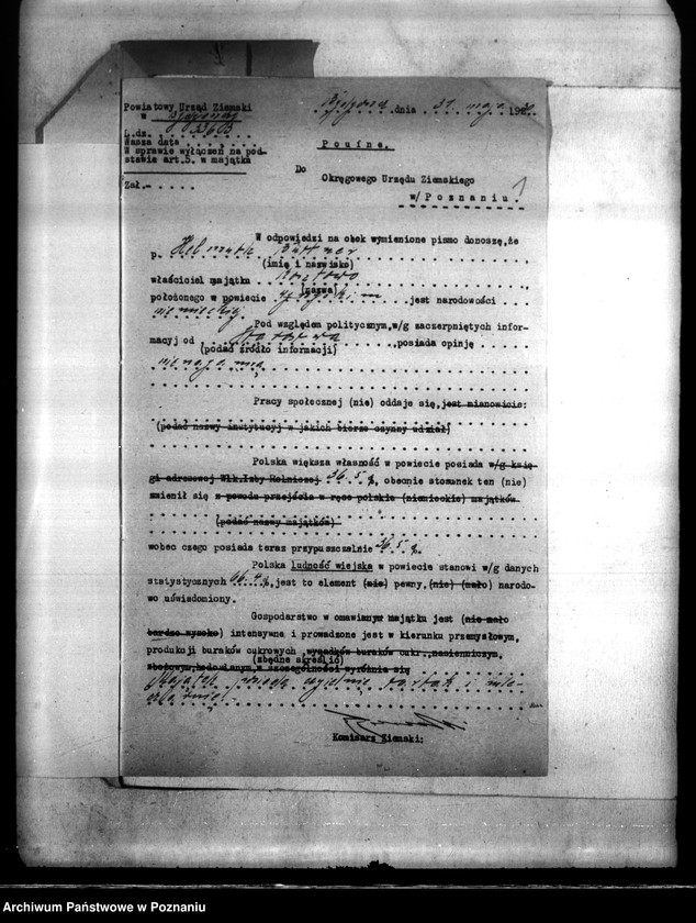 Obraz 5 z jednostki "Majątek Kosztowo powiatu wyrzyskiego /wyłączenie z art. 4 ustawy o wykonaniu reformy rolnej"