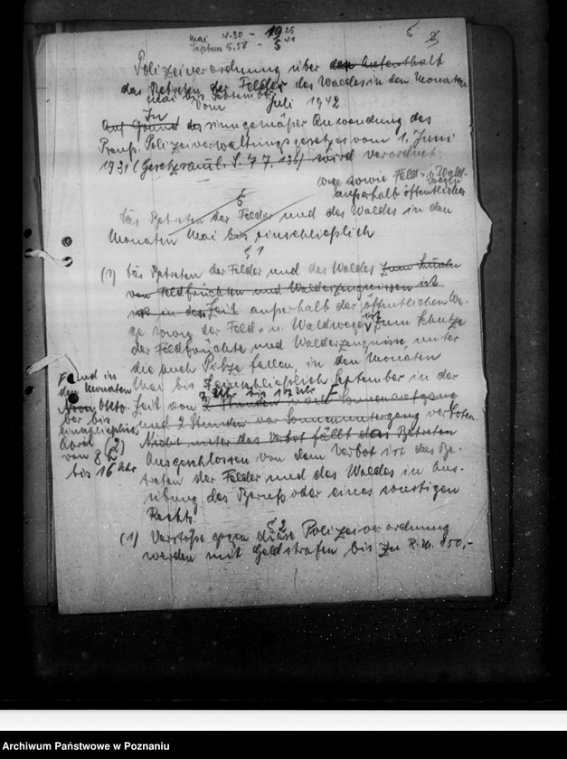 Obraz 9 z jednostki "Polizeiverordnung zum Schutze der Feldfrüchte und der Walderzeugnisse"