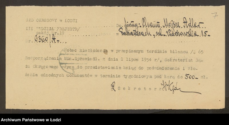 Obraz 9 z jednostki "M.Ch.Adler- handel mąką i zbożem"