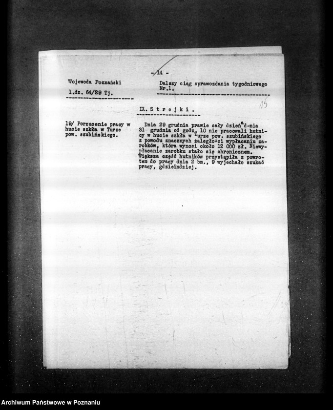 Obraz 19 z jednostki "Sprawozdania sytuacyjne tygodniowe za czas od 28 grudnia 1928 r. do dnia 31 stycznia 1929 r. /nr 1-5/"